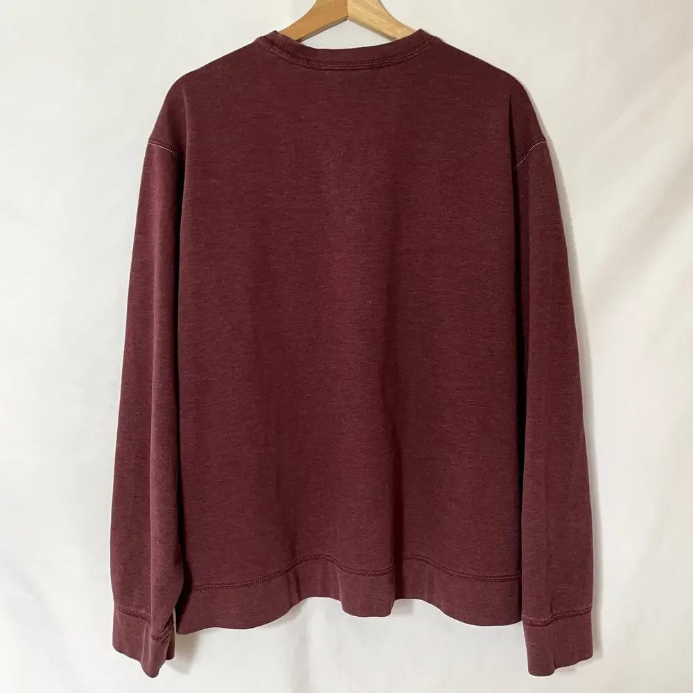 Eddie Bauer men's burgundy crewneck pullover sweater size XL cotton blend